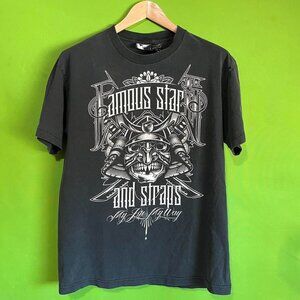Large Y2K Famous Stars and Straps black samurai tee